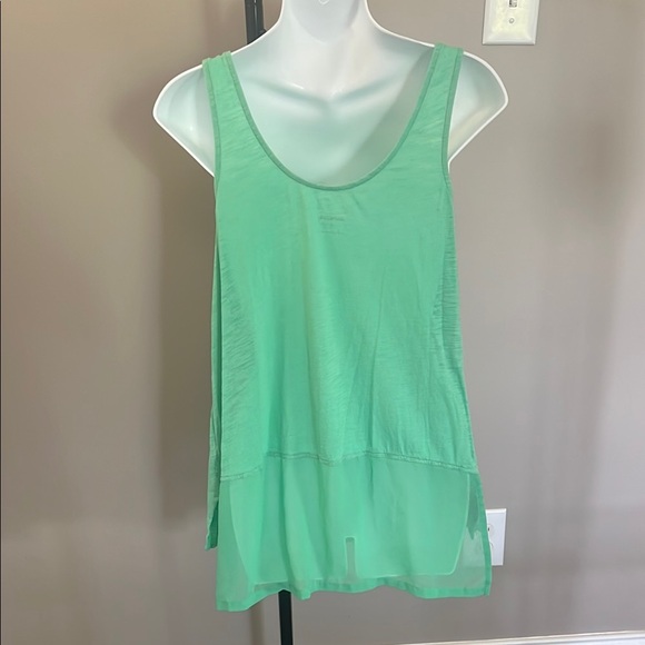 Express Green Asymmetrical Graphic Tank Top - Picture 3 of 3